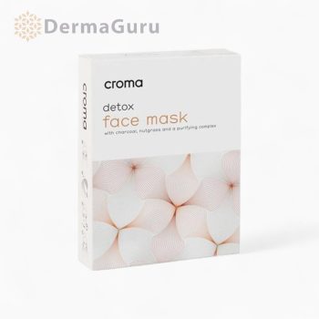   Croma Detox Gesichtsmaske, Bambusfaser- und Aktivkohletuchmaske mit hautreinigender und strahlungsfördernder Wirkung, 8 Stück